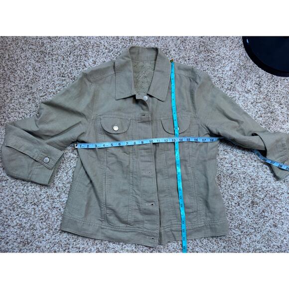 J. Jill Women's blazer, tan, Linen Blend size Medium, lightweight jacket - Picture 4 of 10